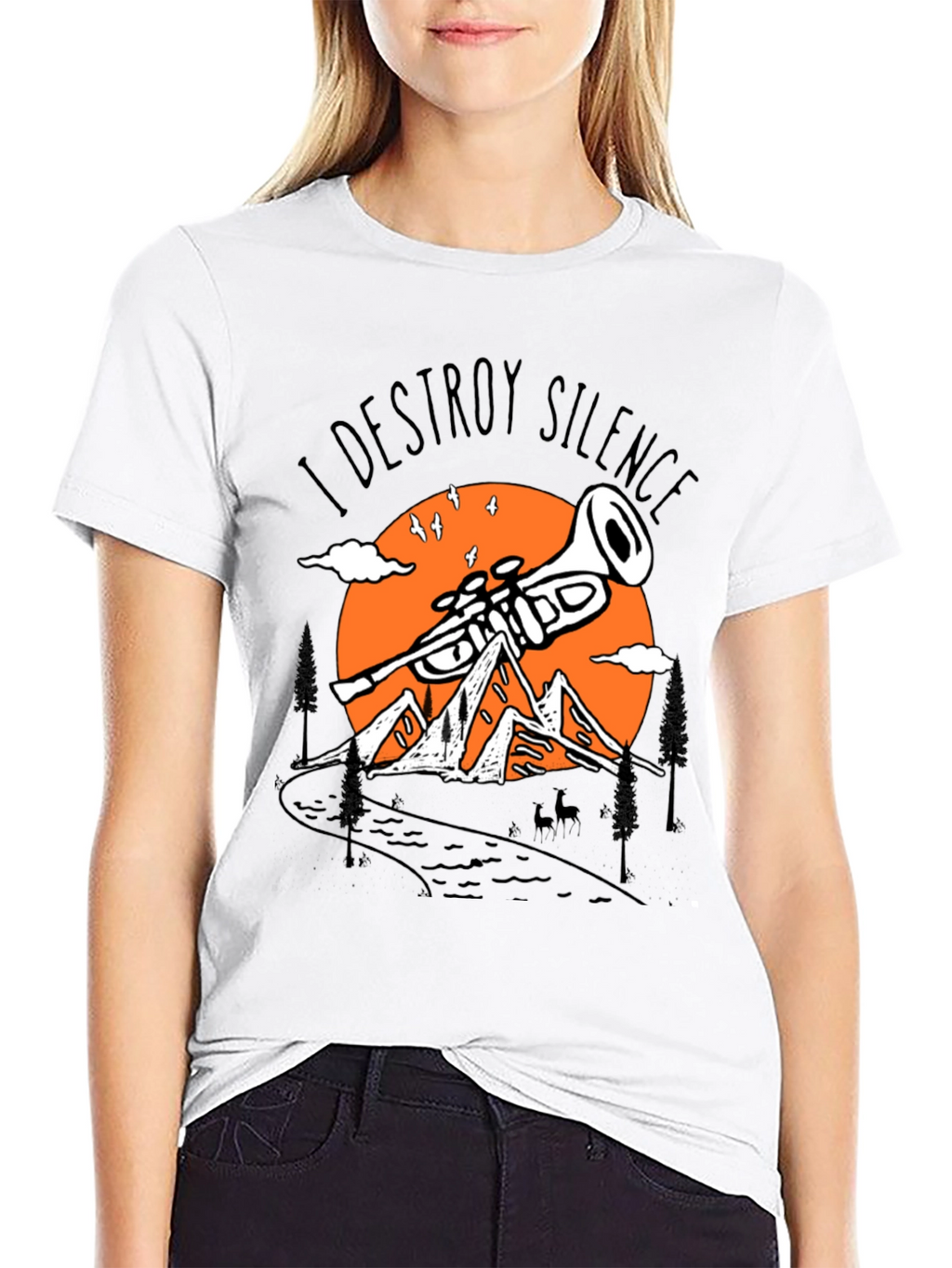 I Destroy Silence Trumpet Mountain Tee