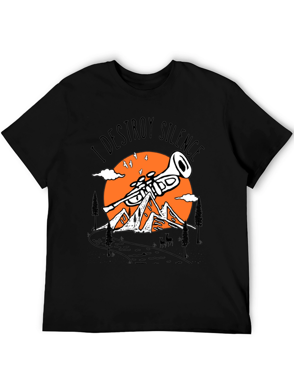 I Destroy Silence Trumpet Mountain Tee