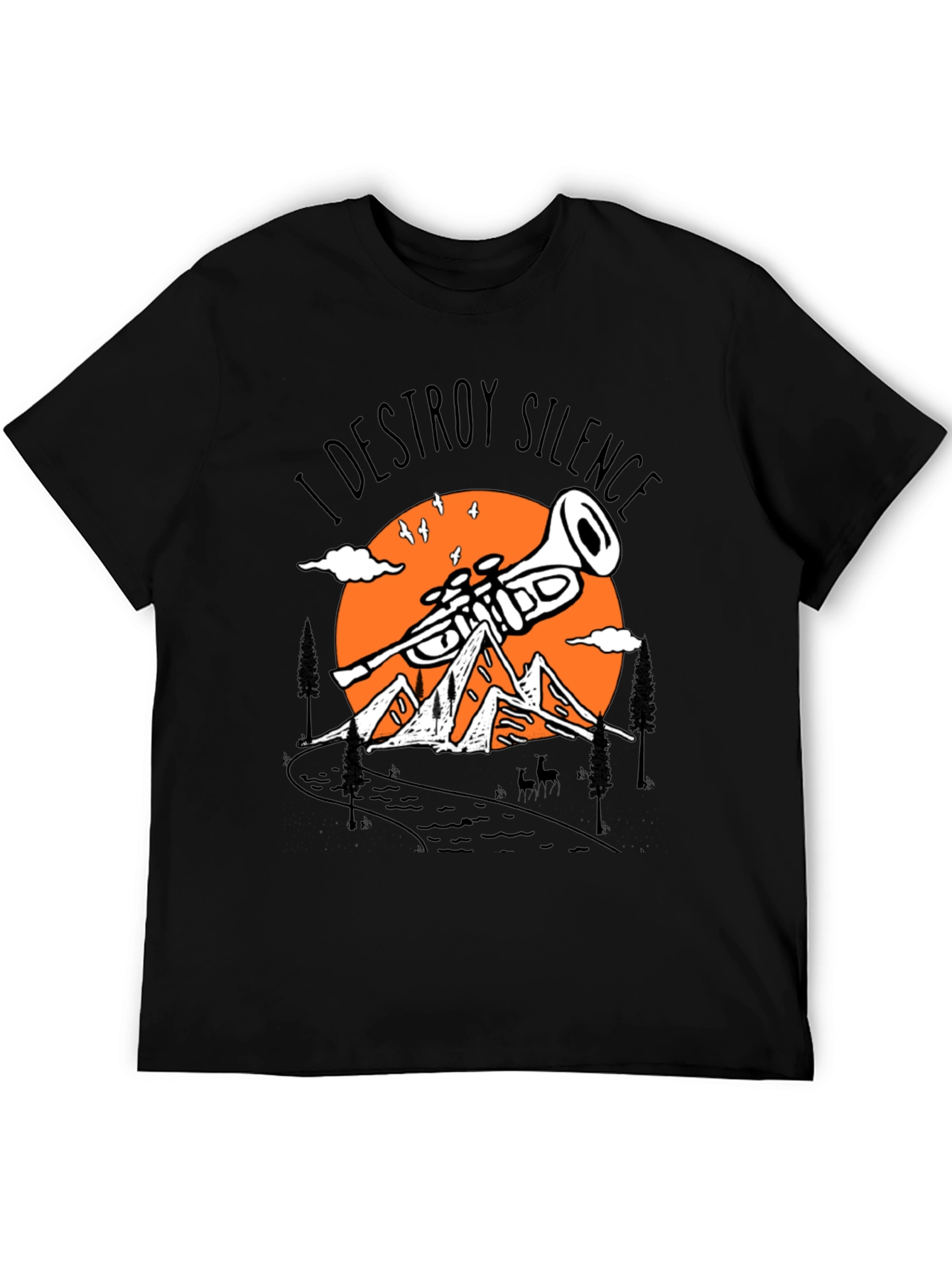 I Destroy Silence Trumpet Mountain Tee