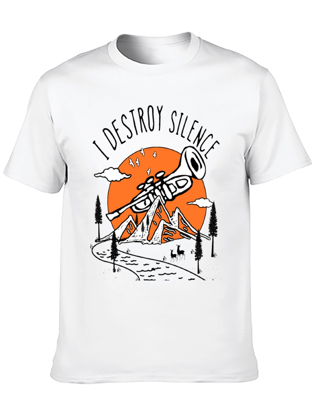 I Destroy Silence Trumpet Mountain Tee