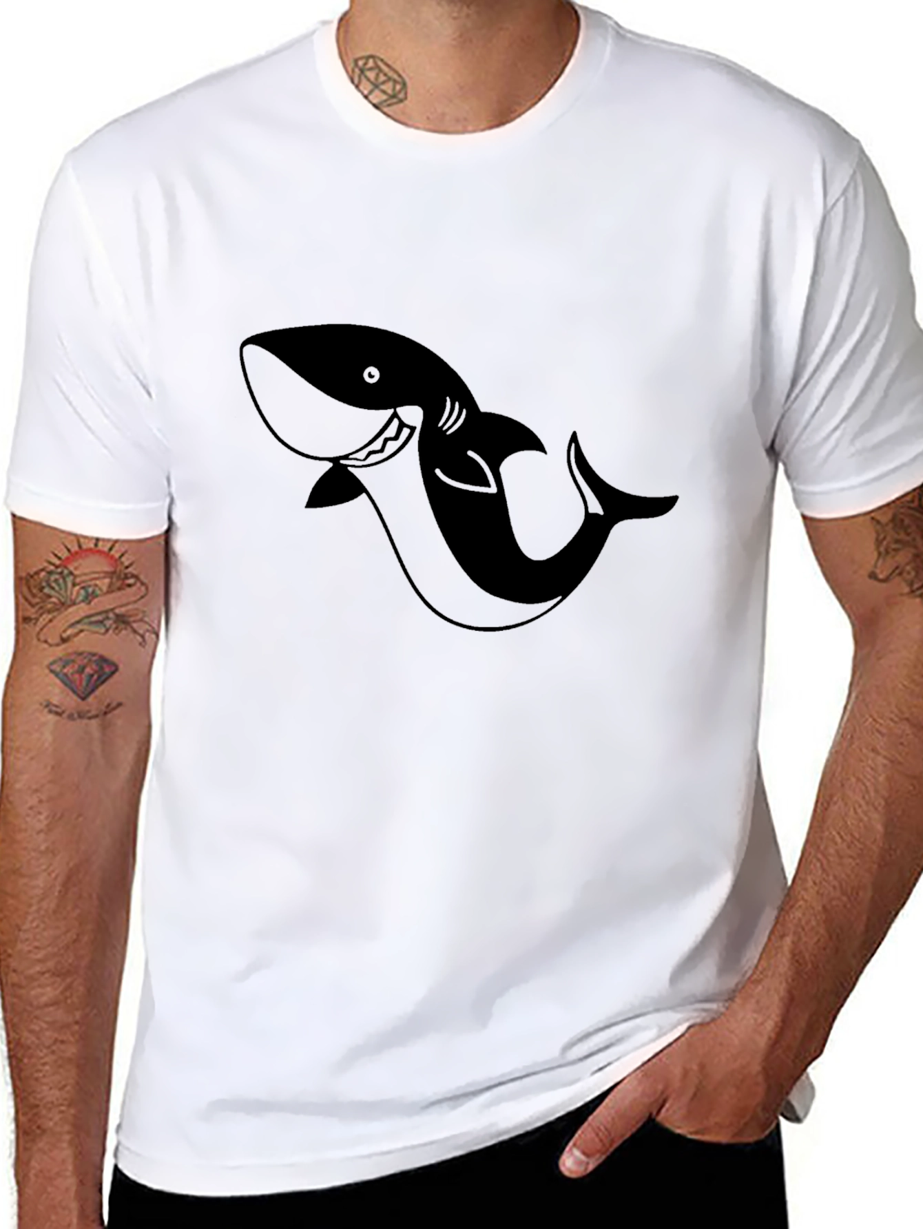Black Shark Graphic Tee - Menswear