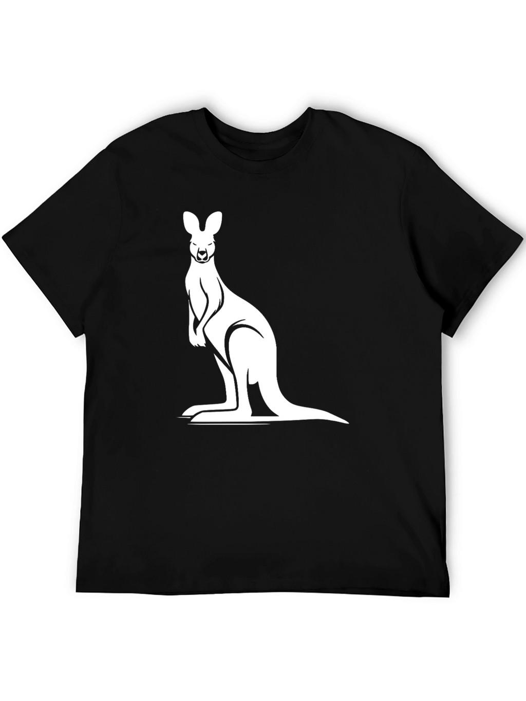 Kangaroo Graphic Tee - Black Cotton Comfort