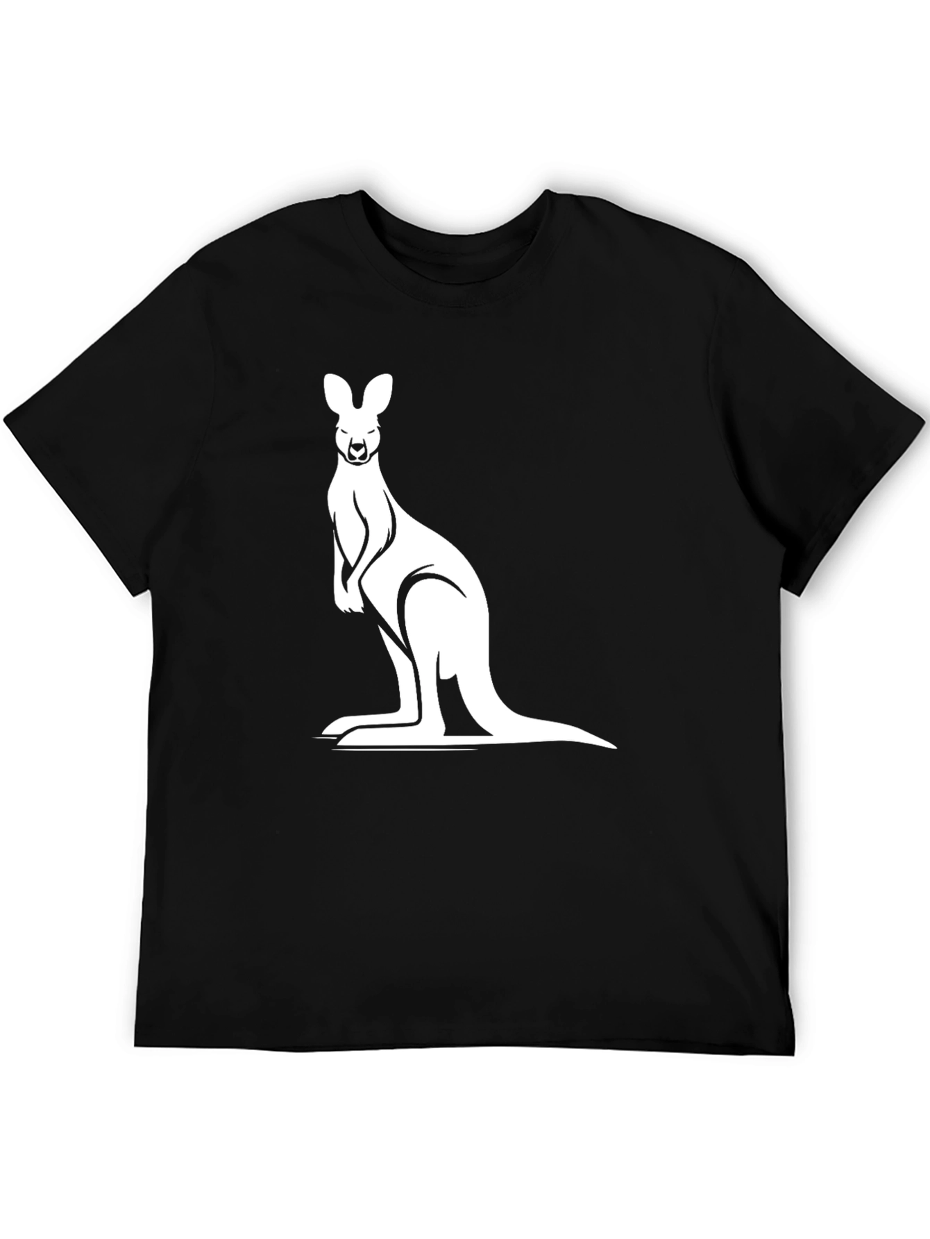 Kangaroo Graphic Tee - Black Cotton Comfort