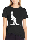 Kangaroo Graphic Tee - Black Cotton Comfort