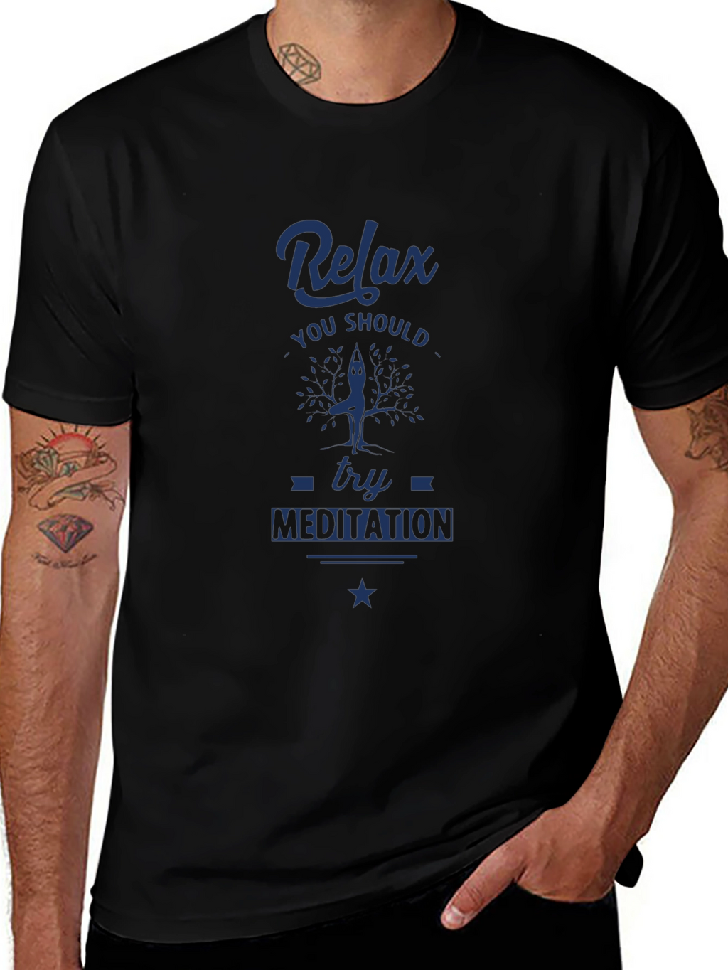Relax Meditation Graphic Tee - Soft Cotton Blend