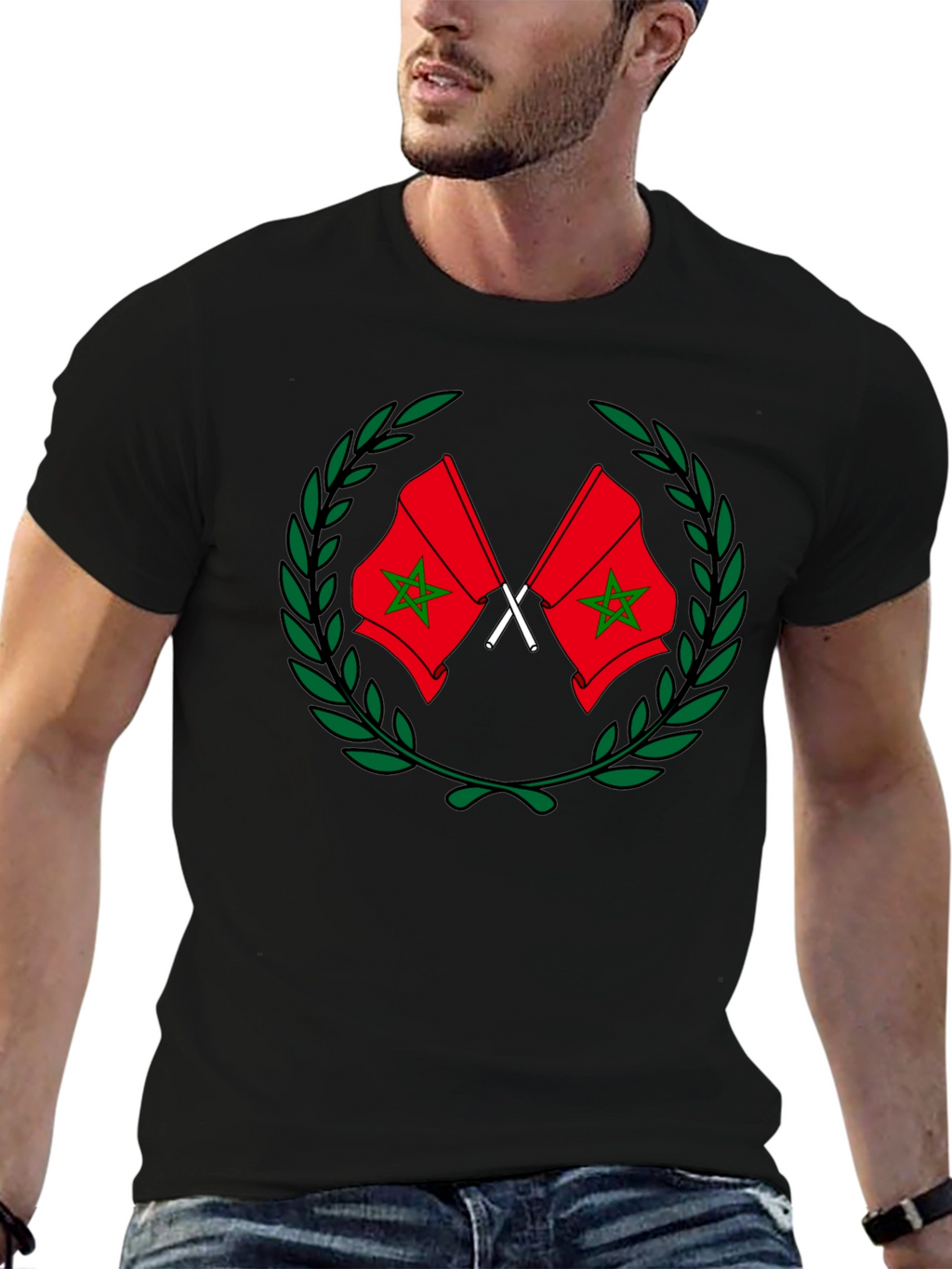 Morocco Flag Graphic T-Shirt