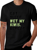 Eat Sleep Wet My Kiwis Repeat Funny T-Shirt