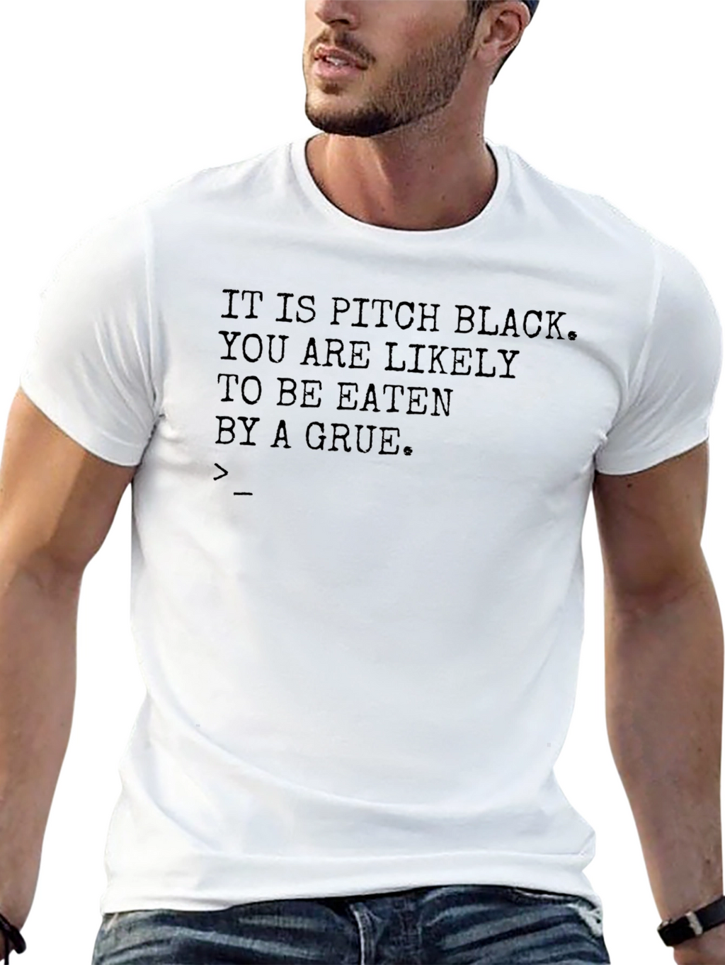 Pitch Black Grue Graphic Tee - Retro Gamer Shirt