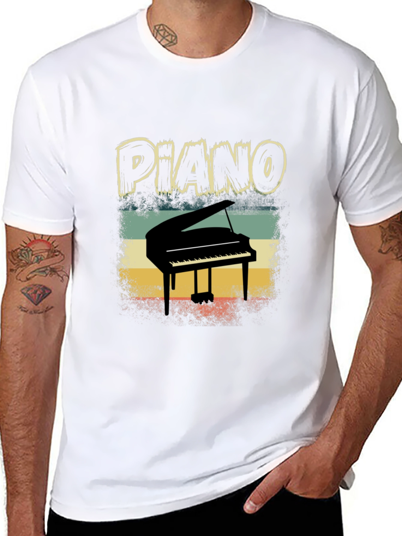 Retro Piano T-Shirt - Musician Apparel