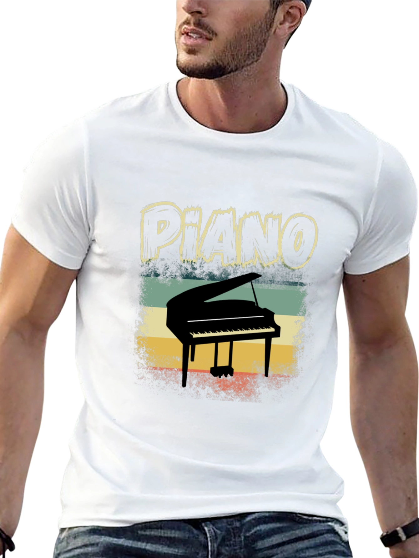 Retro Piano T-Shirt - Musician Apparel