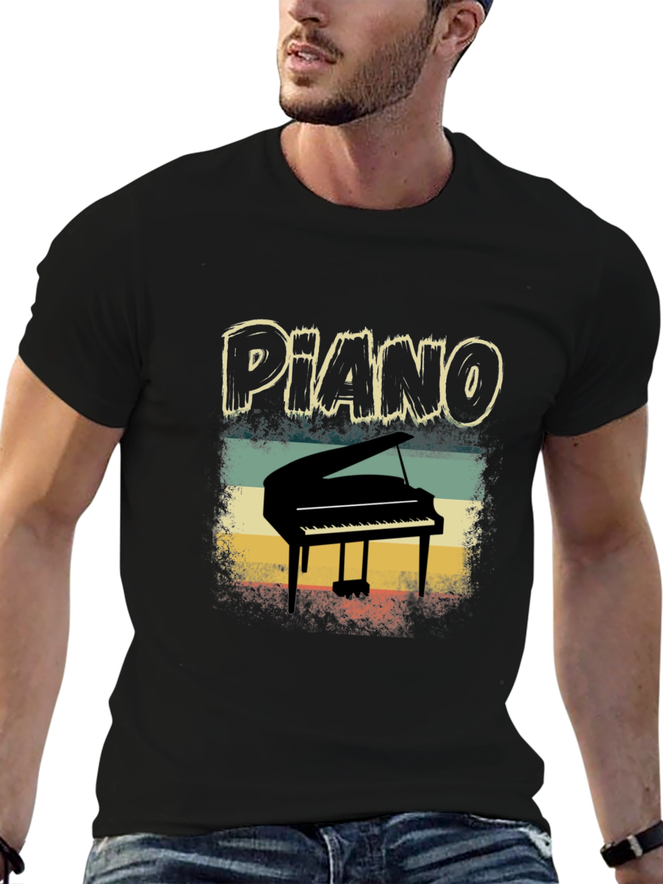 Retro Piano T-Shirt - Musician Apparel