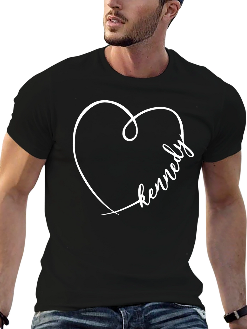 Kennedy Heart Graphic Tee - Casual Cotton Shirt