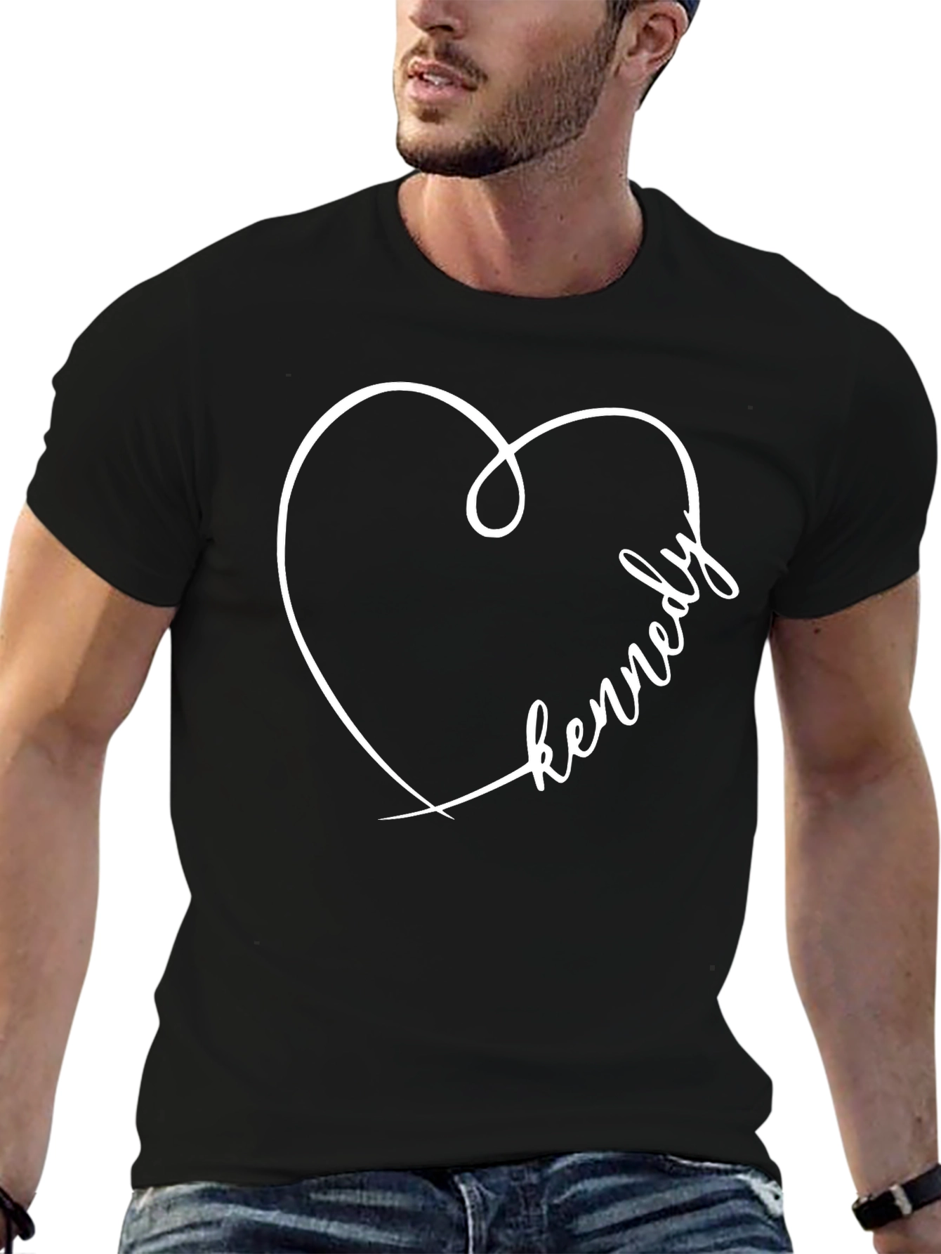 Kennedy Heart Graphic Tee - Casual Cotton Shirt