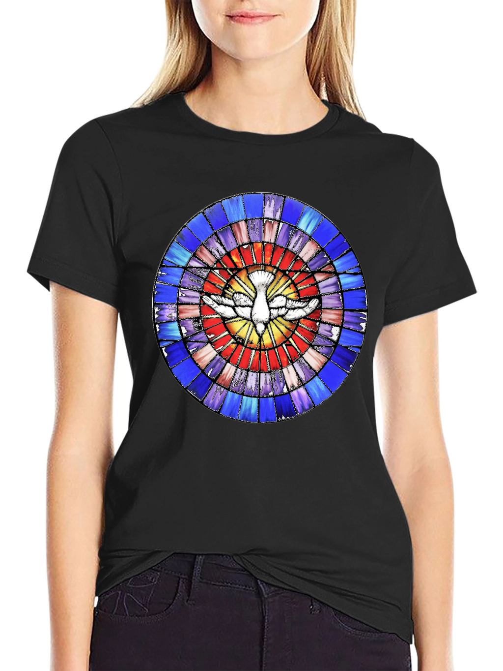 Stained Glass Dove Graphic Tee