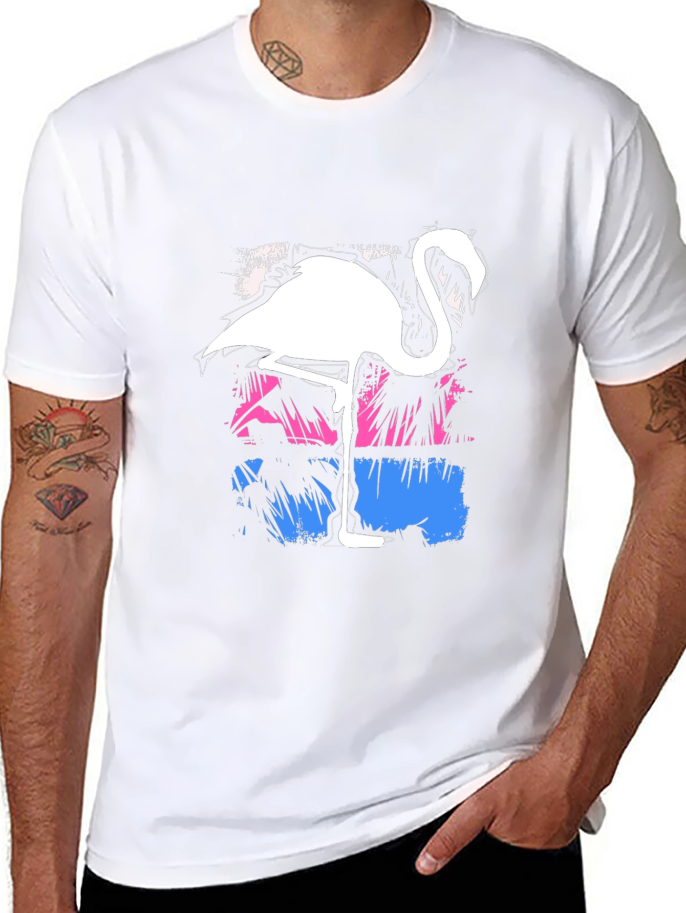 Tropical Flamingo Graphic Tee - Cool Summer Style