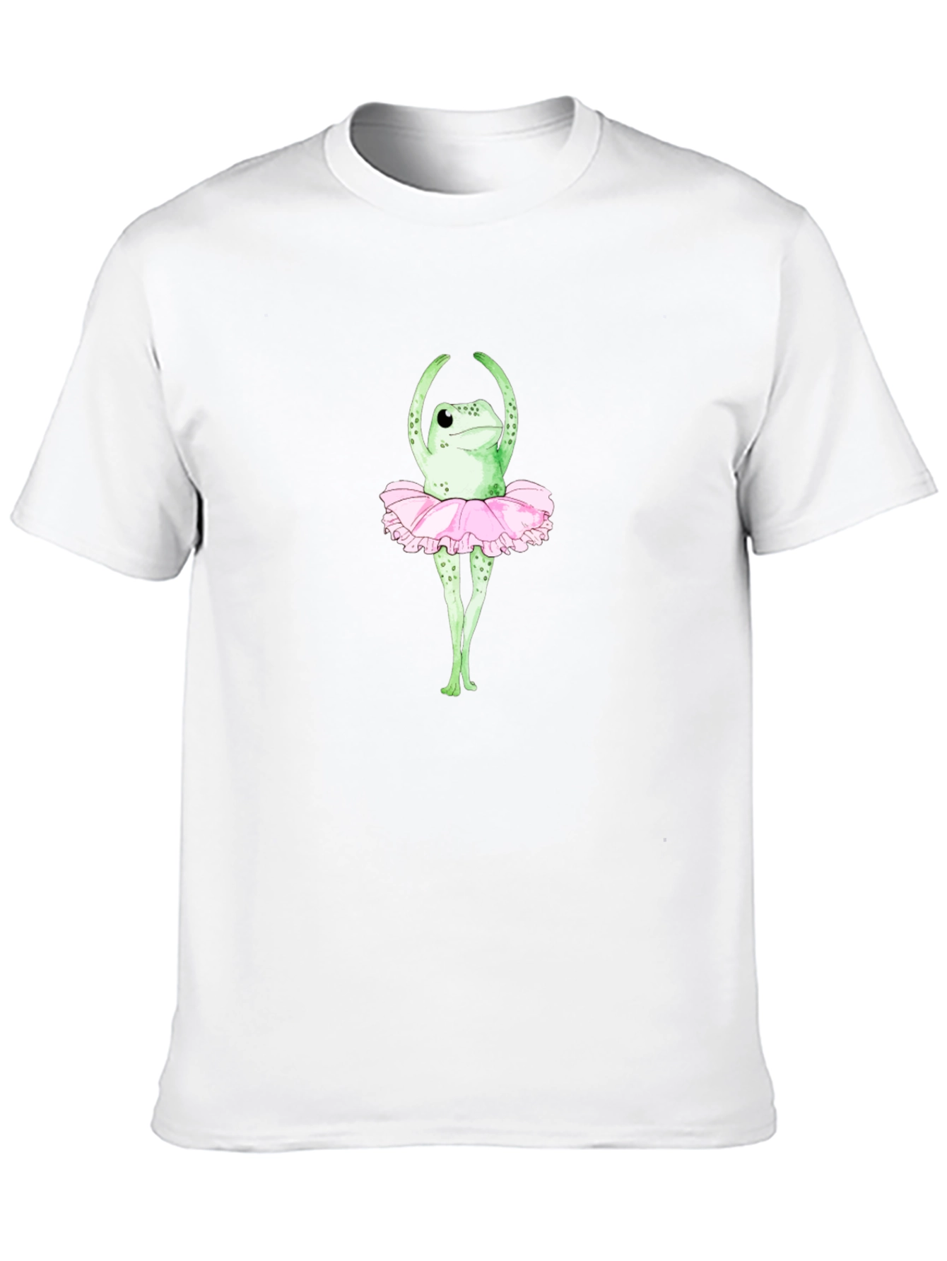 Frog Ballerina Graphic T-Shirt - Black Crew Neck