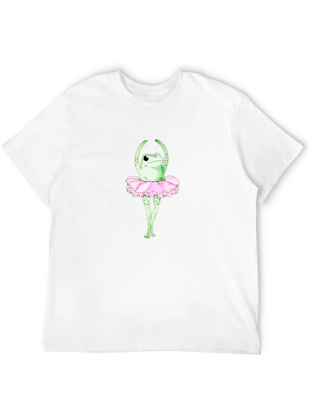 Frog Ballerina Graphic T-Shirt - Black Crew Neck