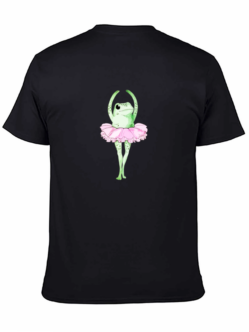 Frog Ballerina Graphic T-Shirt - Black Crew Neck
