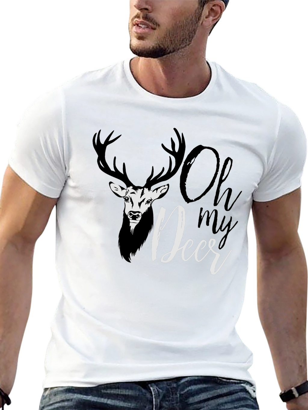 Oh My Deer Graphic T-Shirt - Black