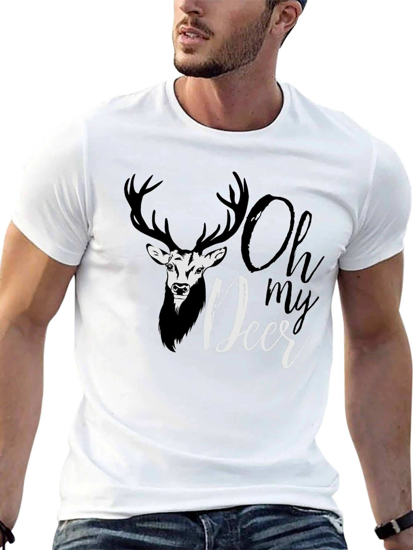 Oh My Deer Graphic T-Shirt - Black