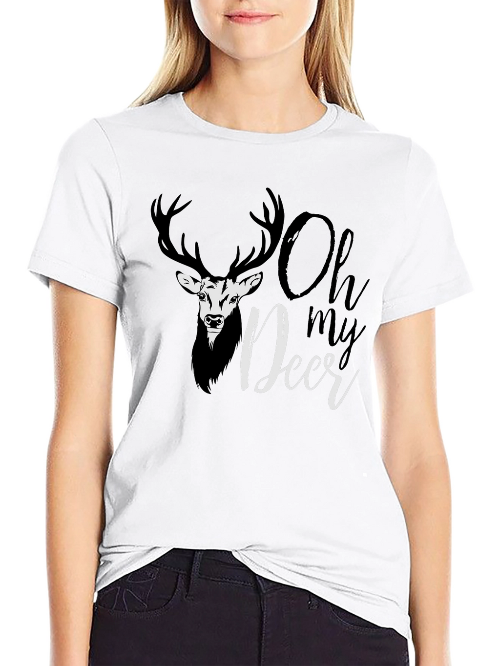 Oh My Deer Graphic T-Shirt - Black
