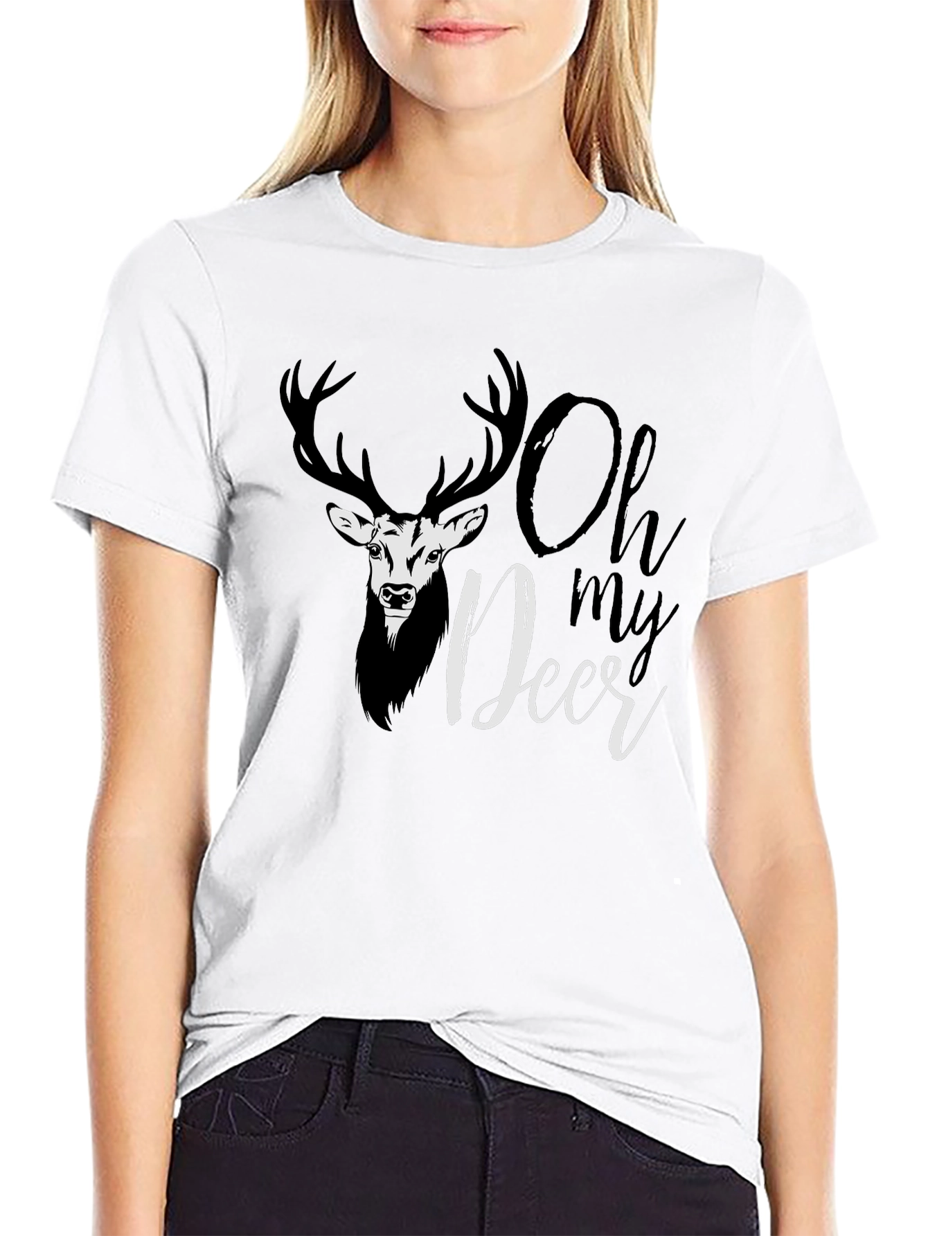 Oh My Deer Graphic T-Shirt - Black