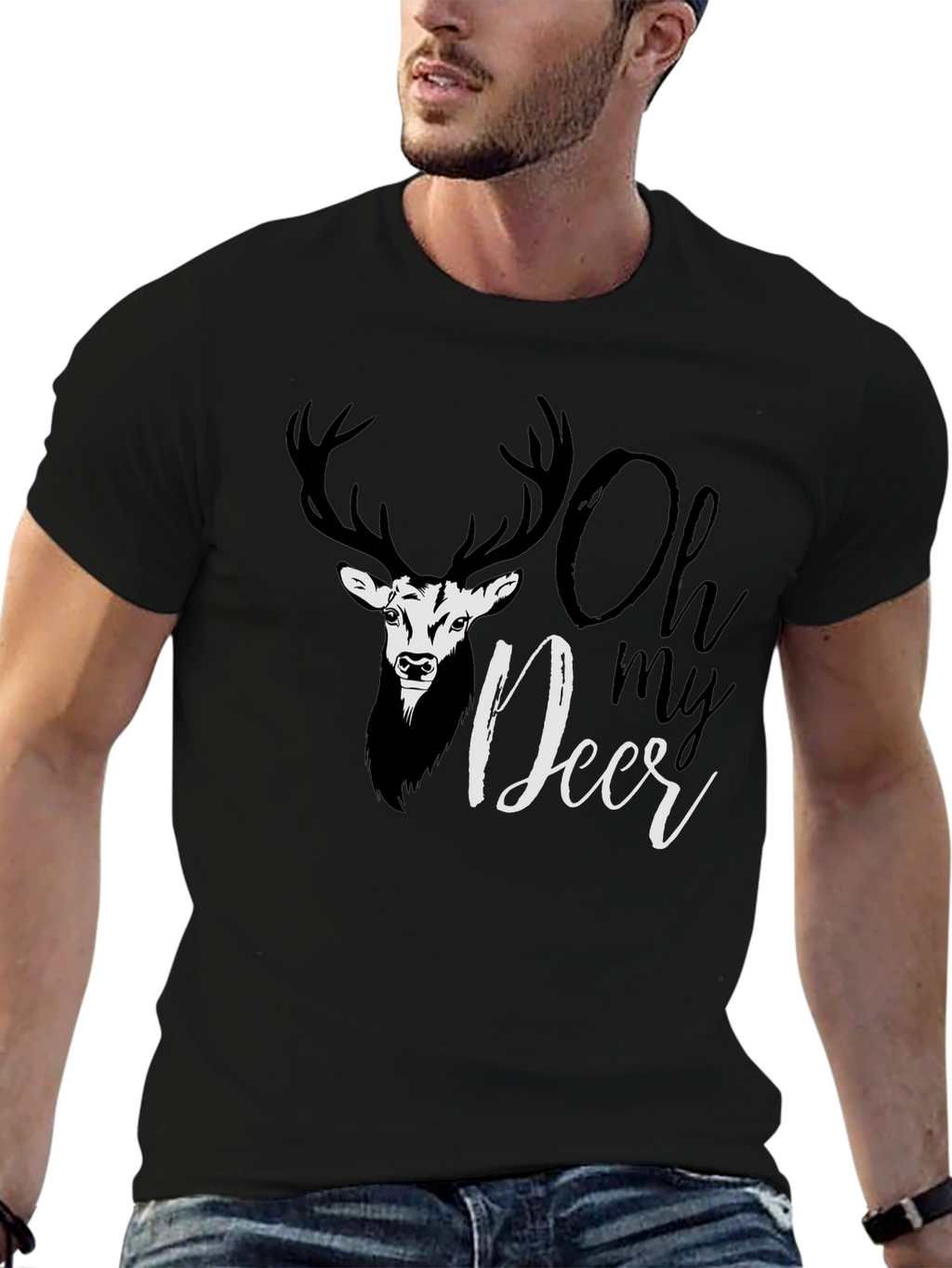 Oh My Deer Graphic T-Shirt - Black