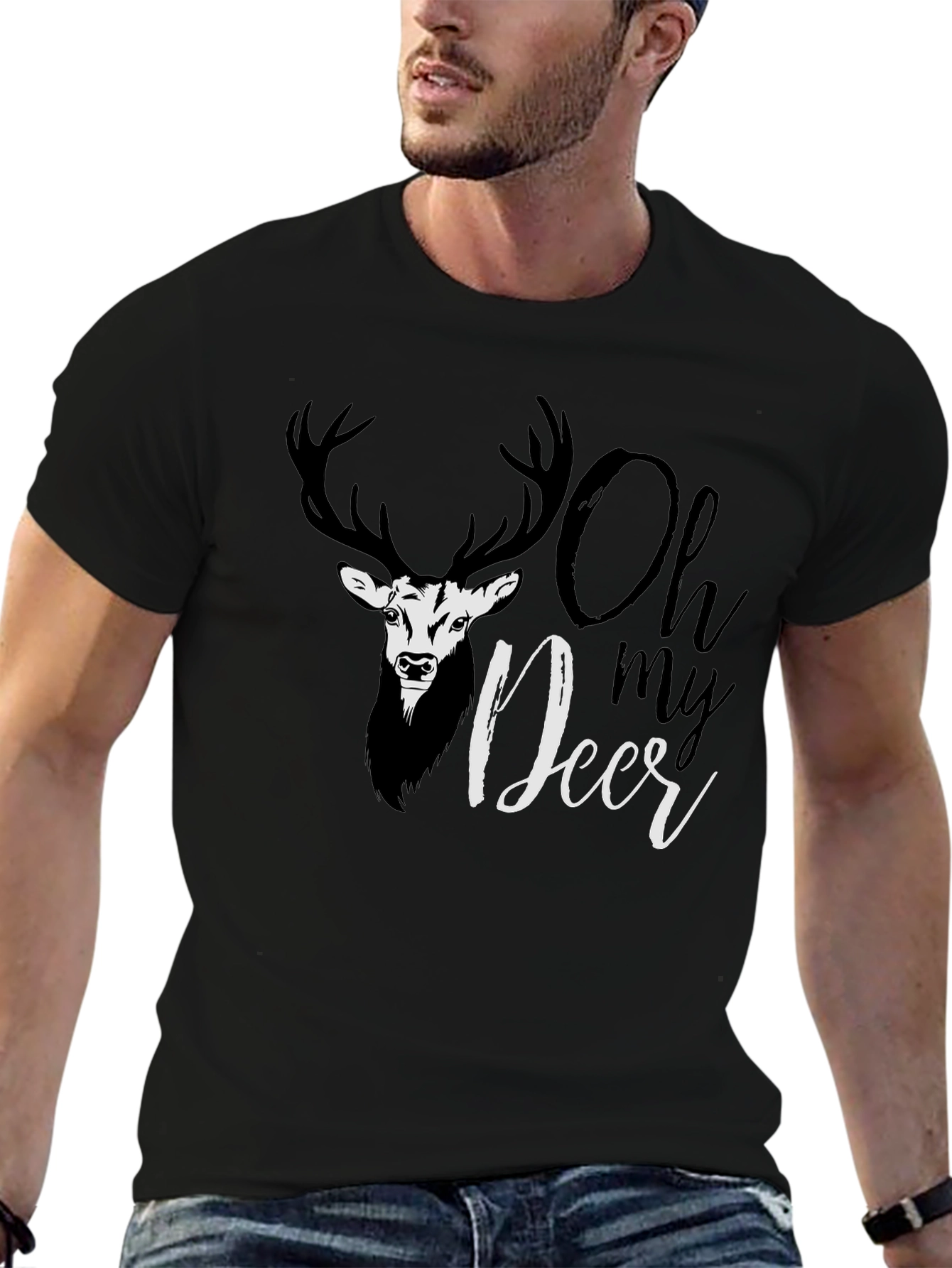 Oh My Deer Graphic T-Shirt - Black