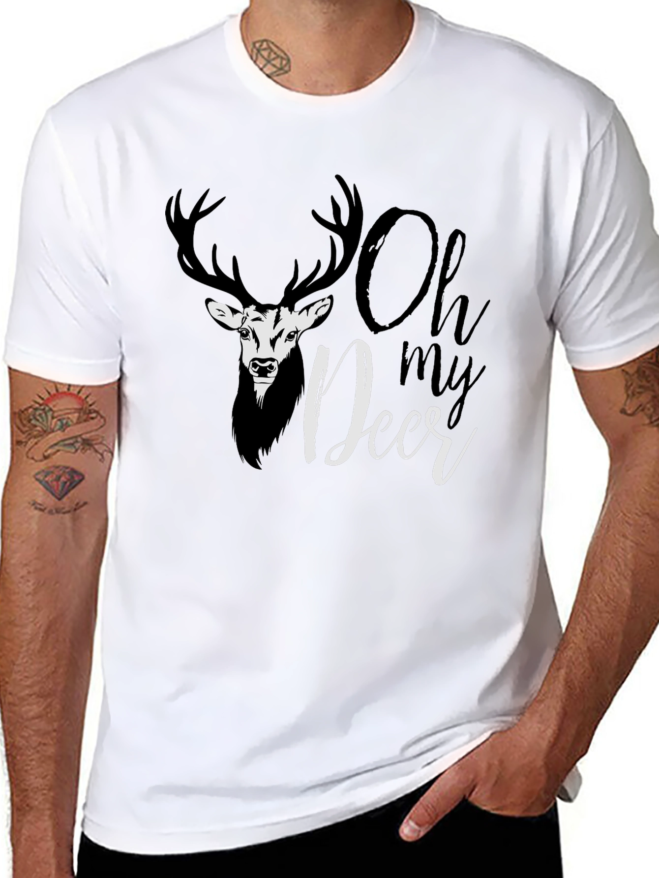 Oh My Deer Graphic T-Shirt - Black