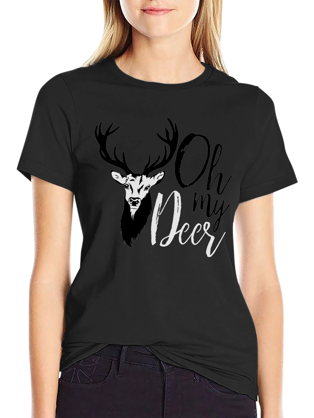 Oh My Deer Graphic T-Shirt - Black