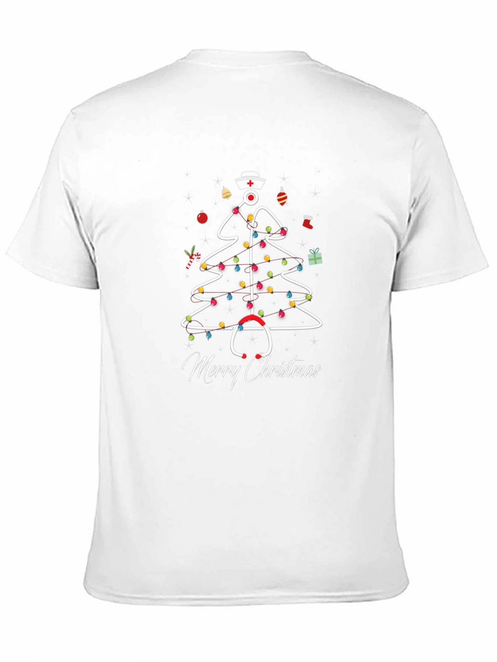 Nurse Christmas Tree T-Shirt: Holiday Stethoscope Design