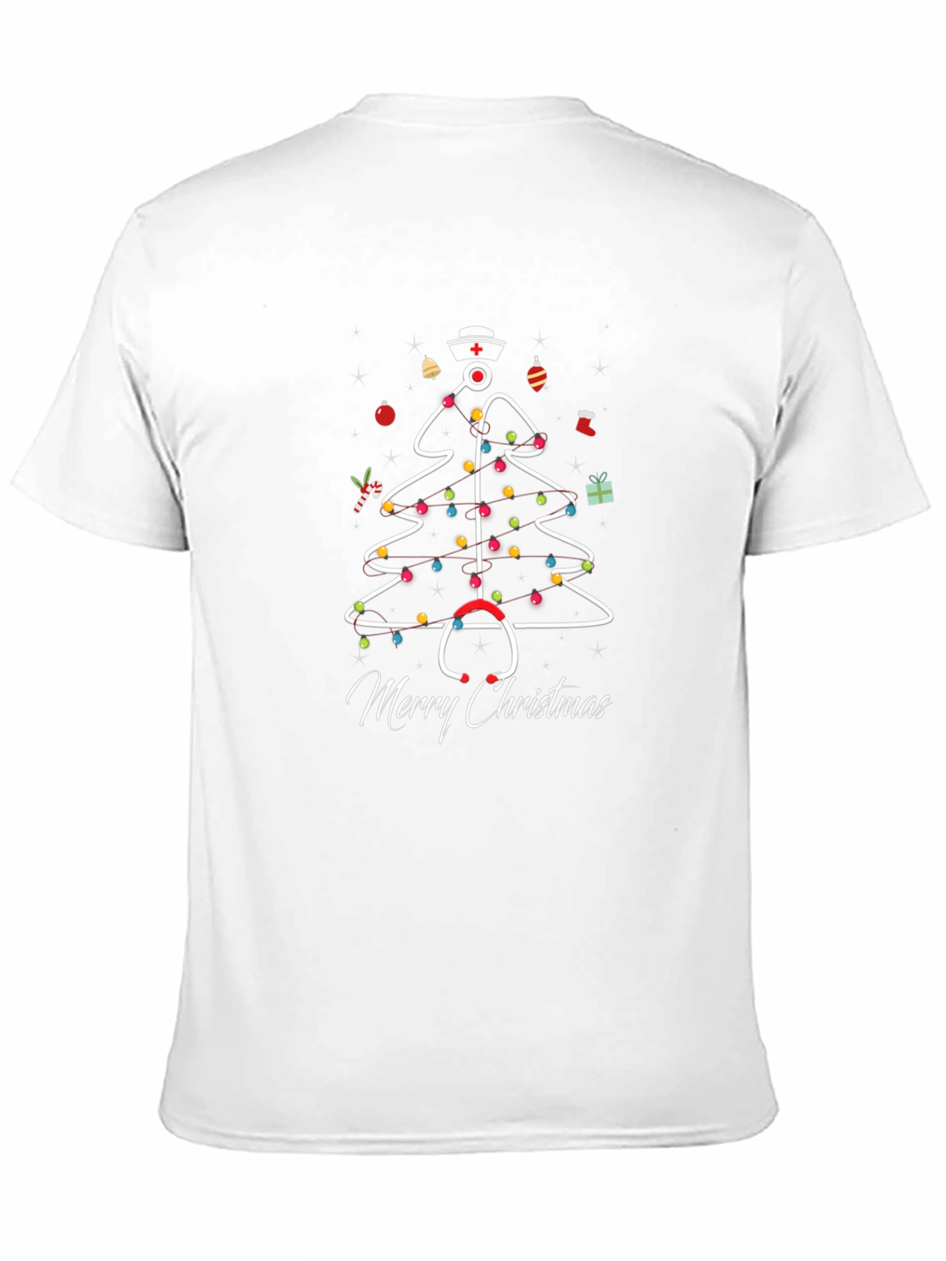 Nurse Christmas Tree T-Shirt: Holiday Stethoscope Design