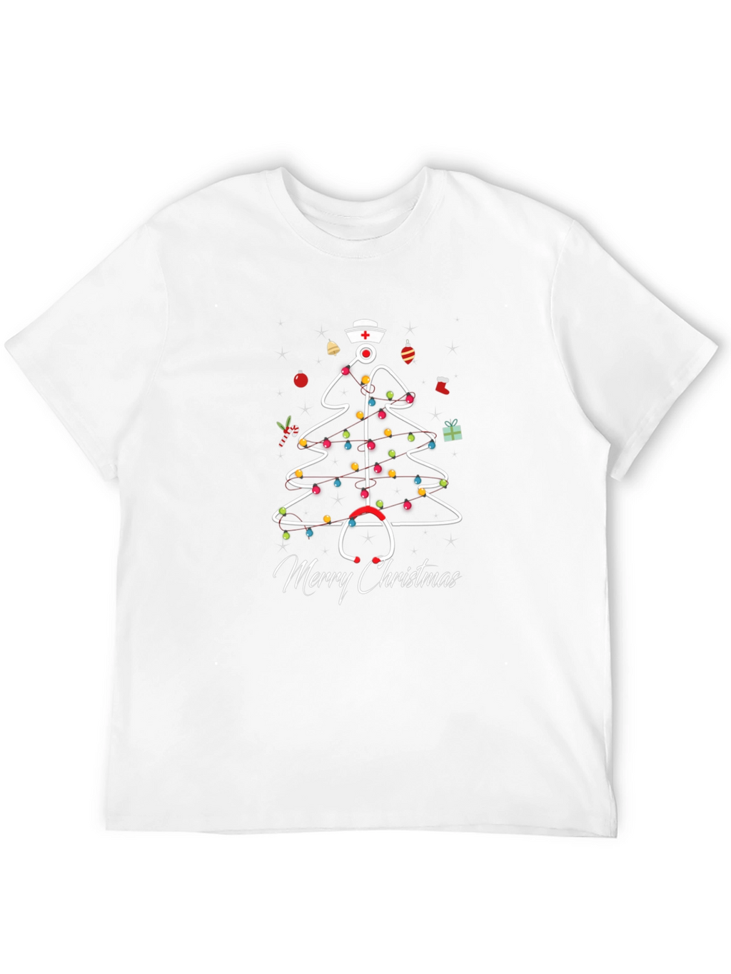 Nurse Christmas Tree T-Shirt: Holiday Stethoscope Design