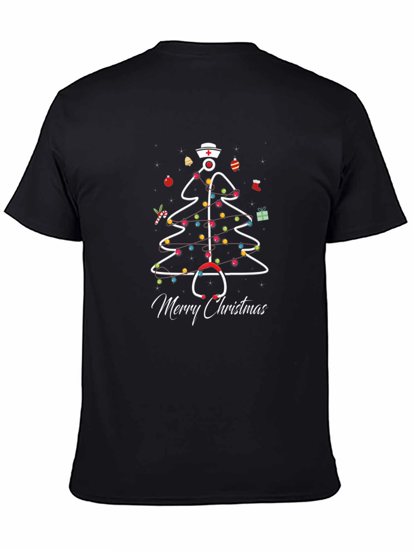 Nurse Christmas Tree T-Shirt: Holiday Stethoscope Design