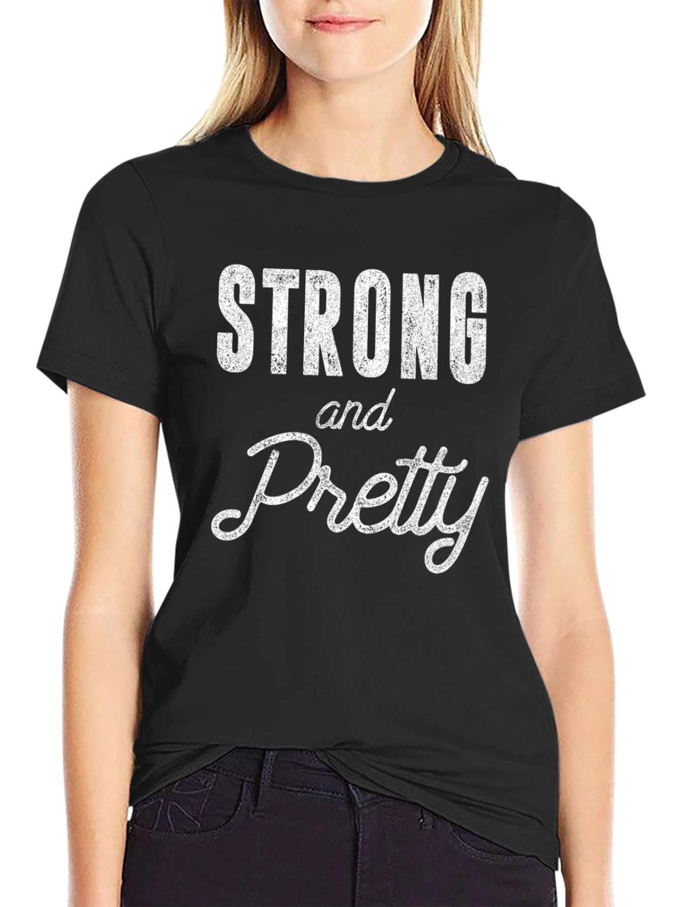 Strong and Pretty Graphic T-Shirt - Black