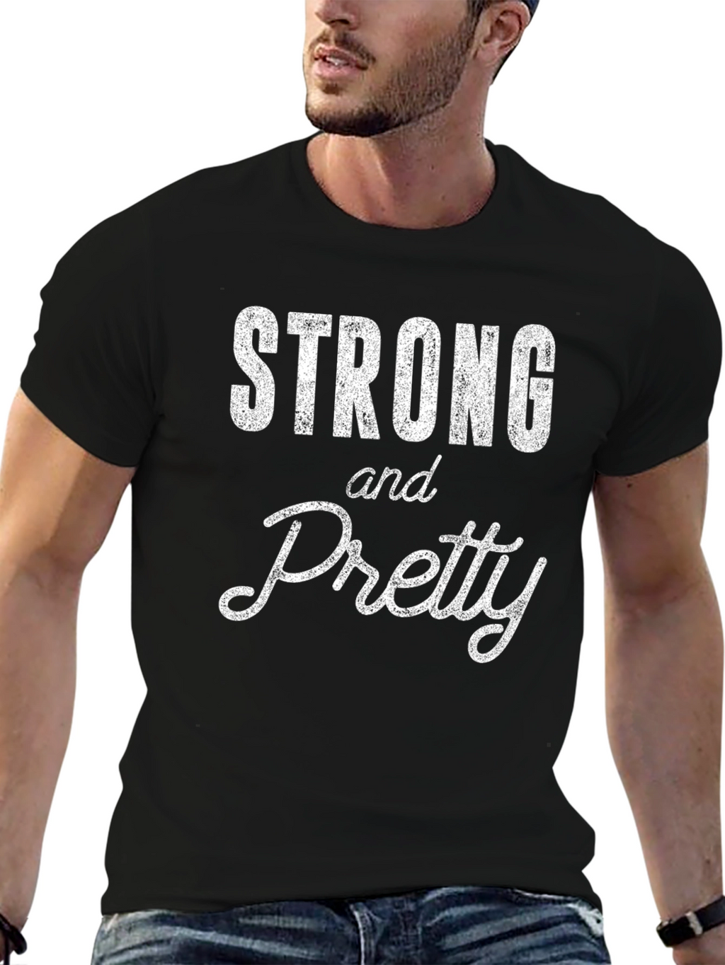 Strong and Pretty Graphic T-Shirt - Black