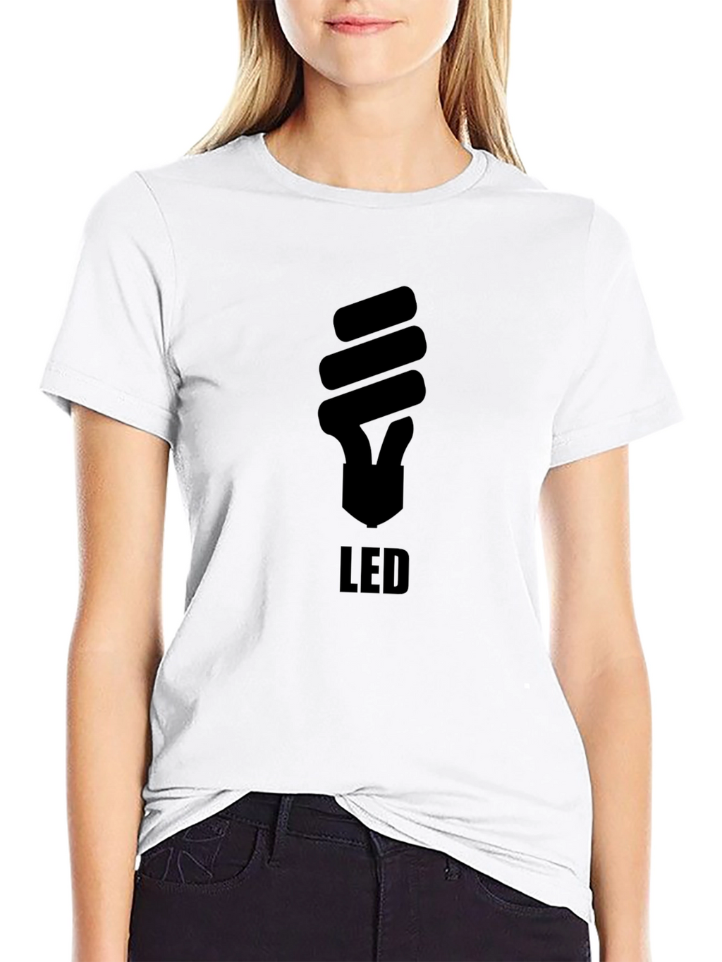 LED Light Bulb Graphic Black T-Shirt