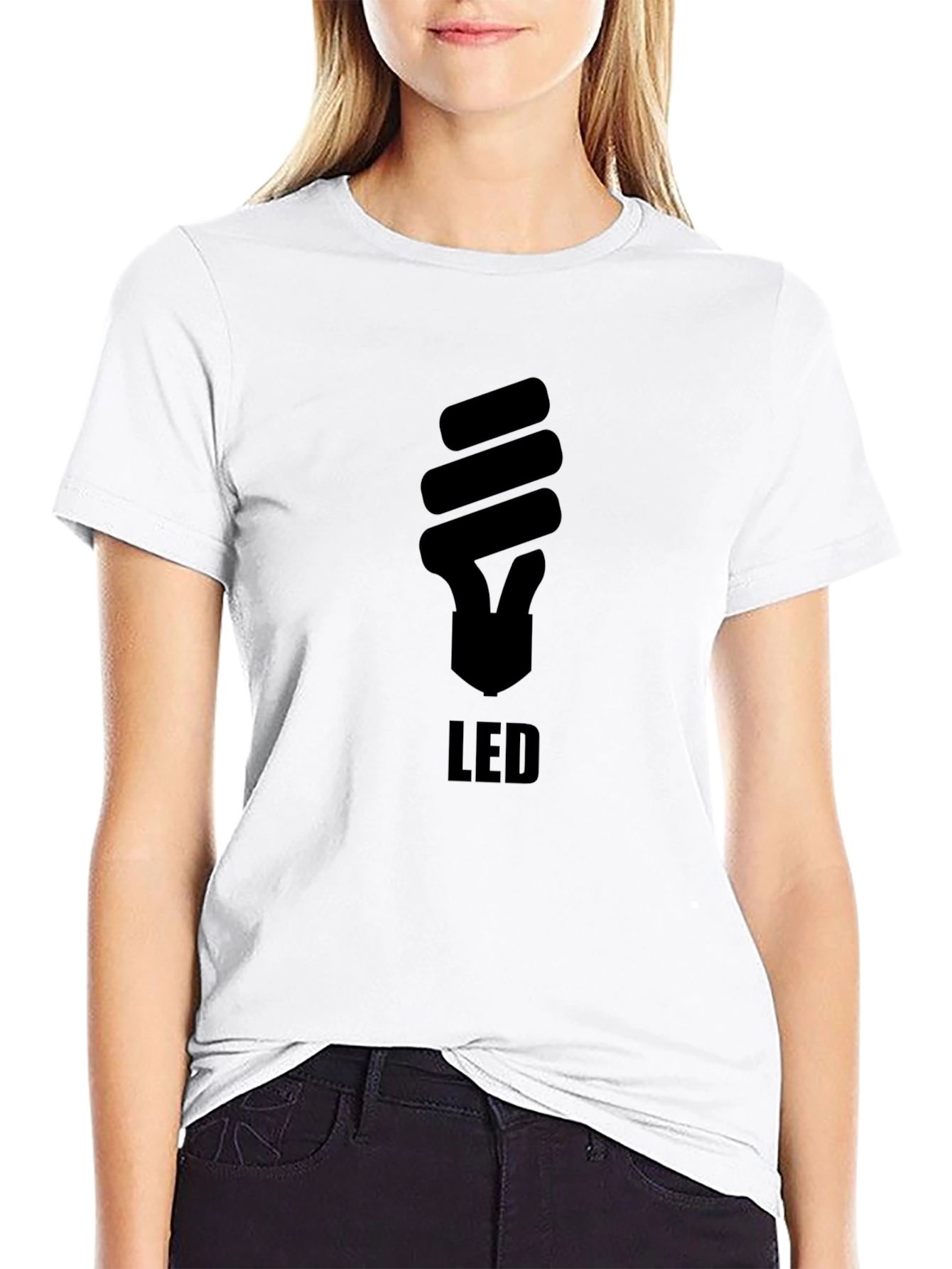 LED Light Bulb Graphic Black T-Shirt