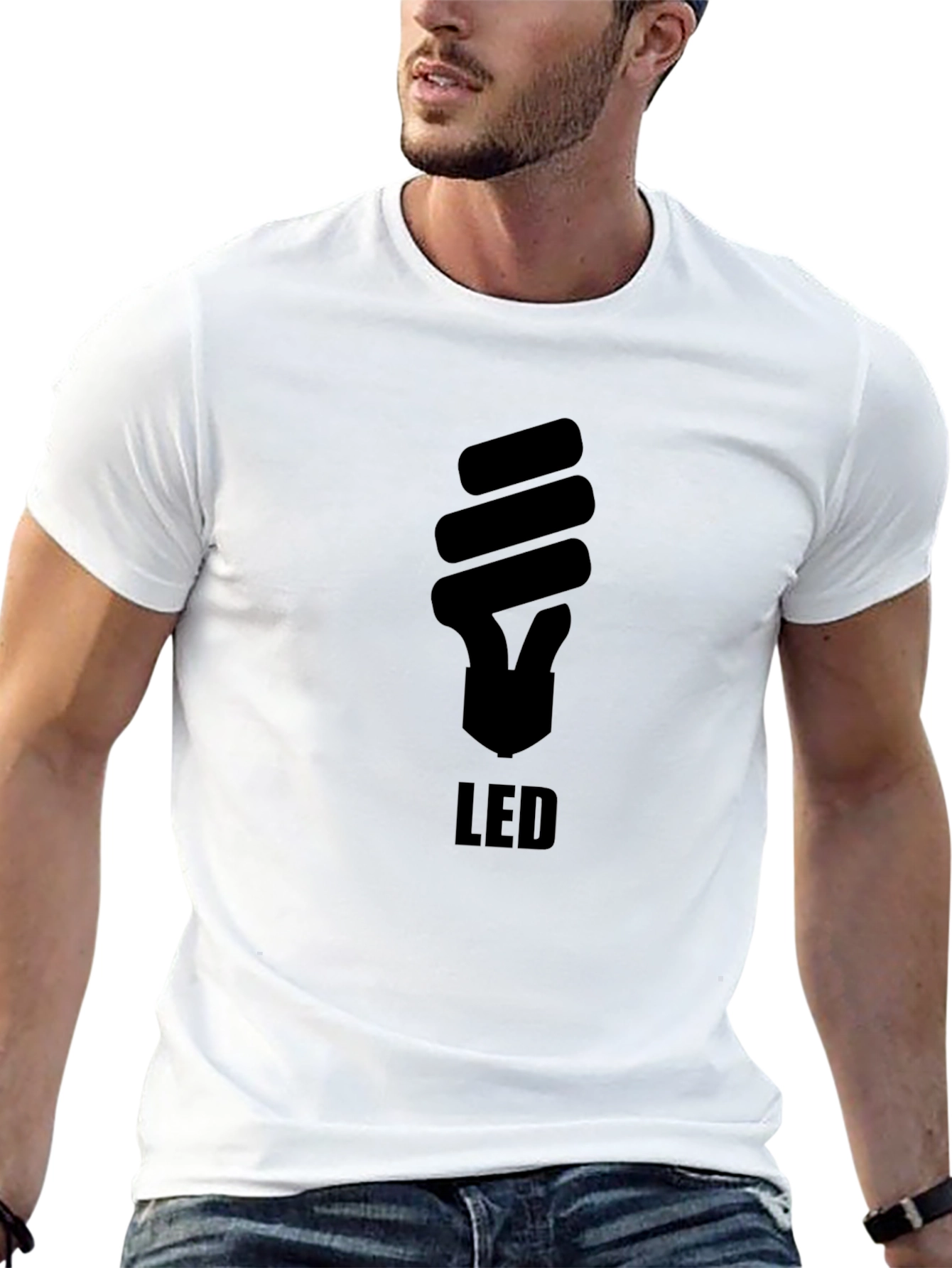 LED Light Bulb Graphic Black T-Shirt