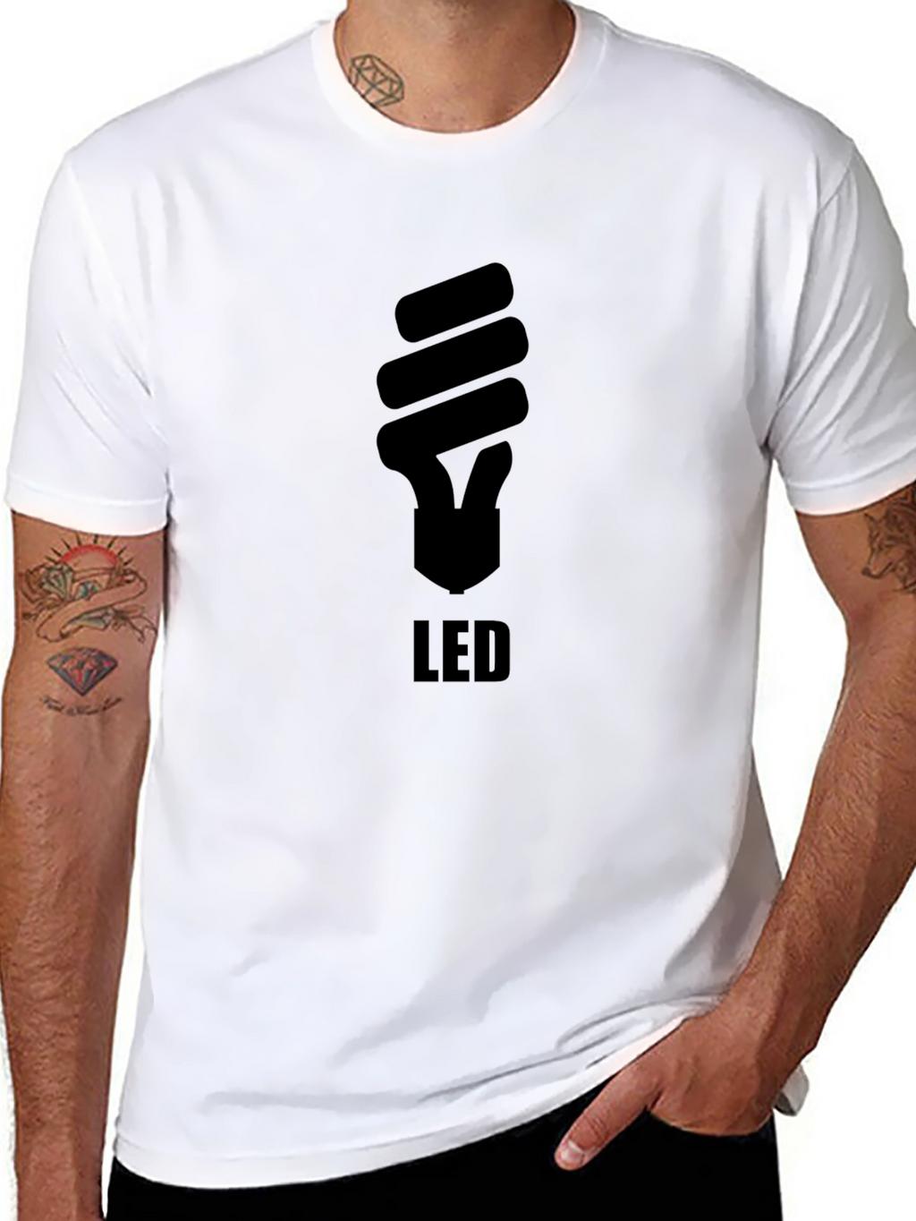 LED Light Bulb Graphic Black T-Shirt