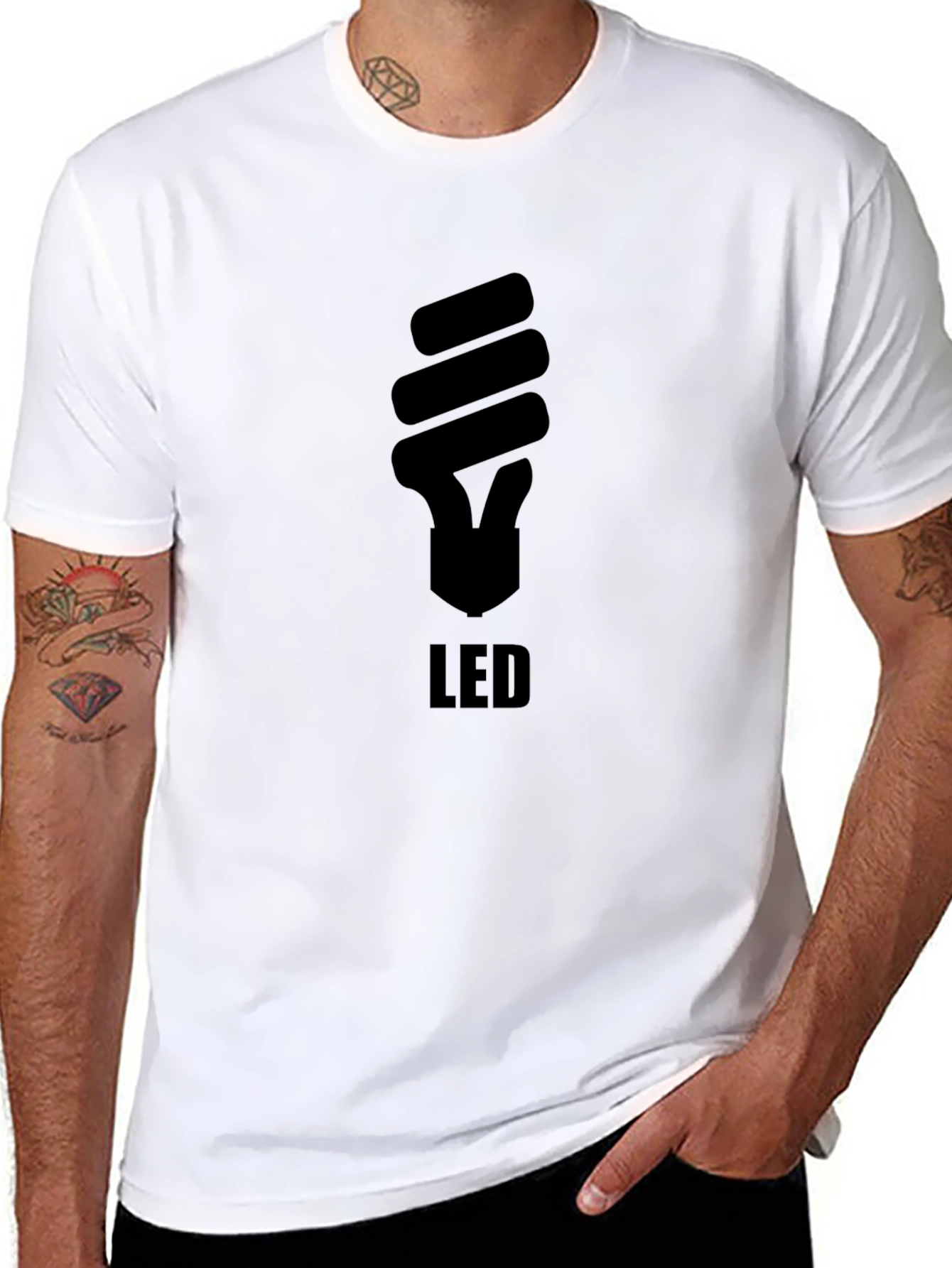 LED Light Bulb Graphic Black T-Shirt