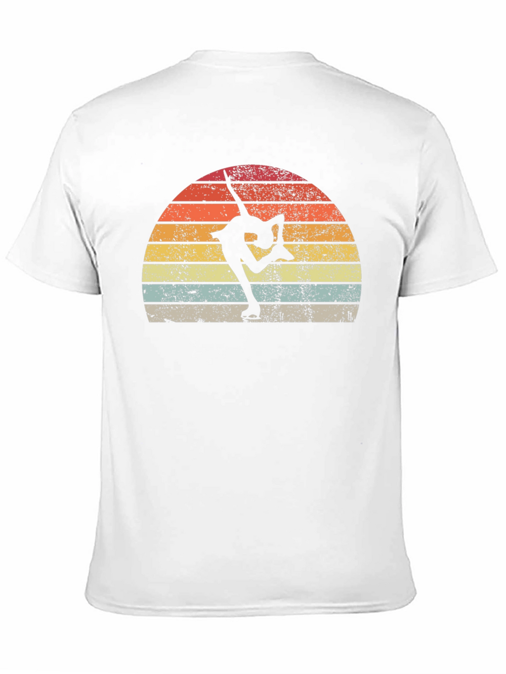 Figure Skating Retro Sunset Graphic T-Shirt