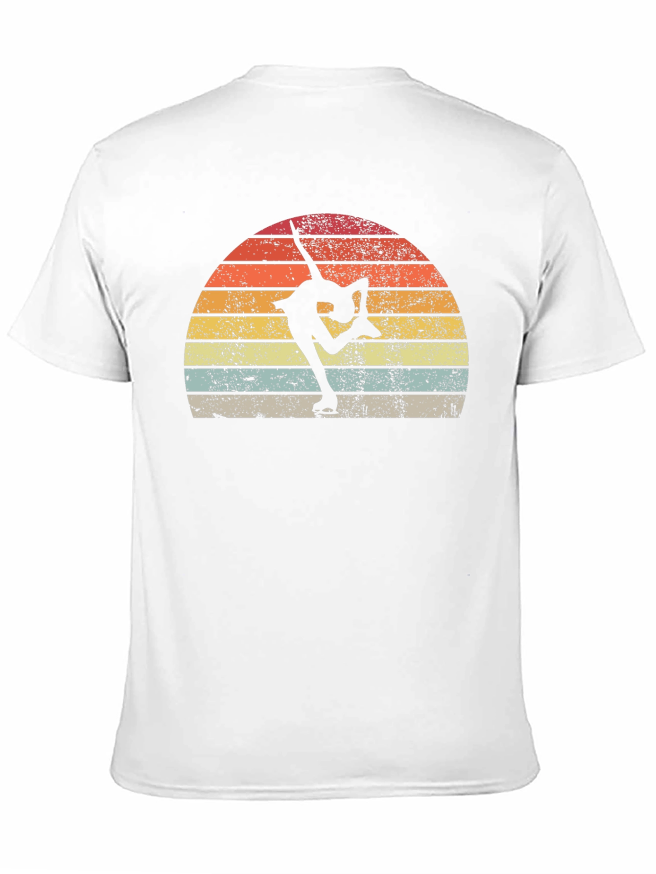 Figure Skating Retro Sunset Graphic T-Shirt