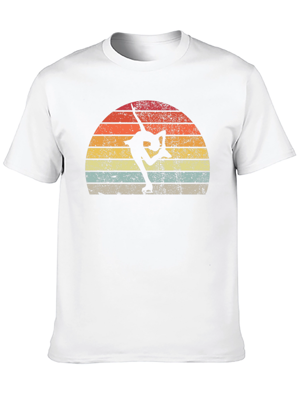 Figure Skating Retro Sunset Graphic T-Shirt