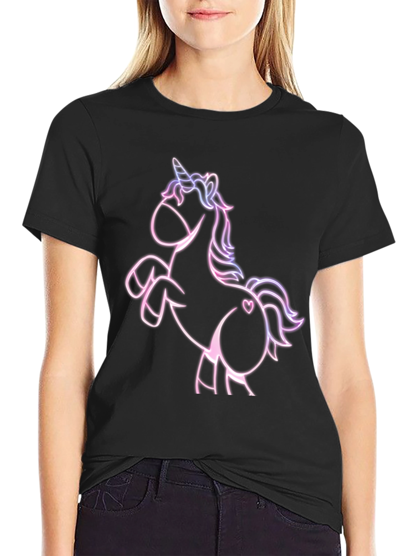 Unicorn Graphic T-Shirt - Stylish Black Tee