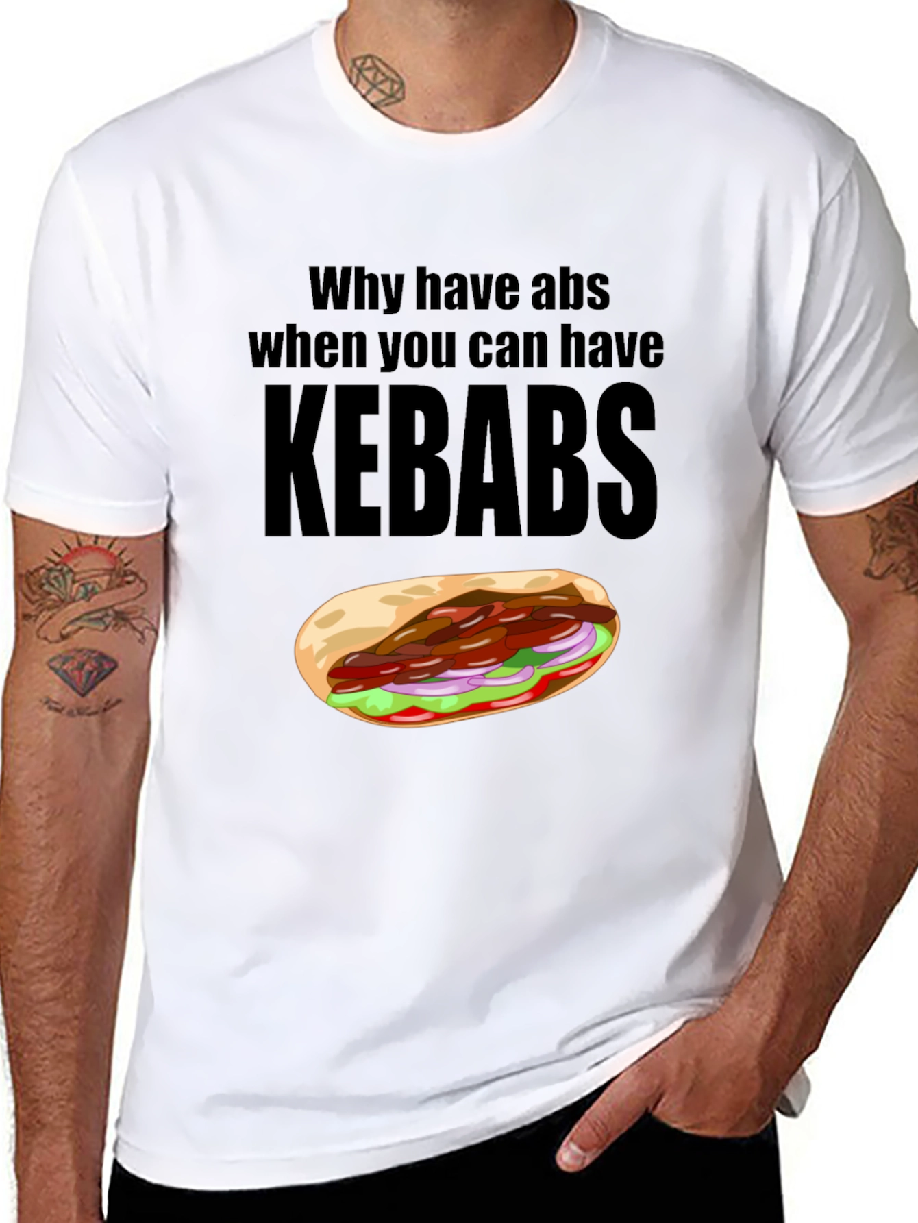Funny Kebab Lover T-Shirt: Why Have Abs?
