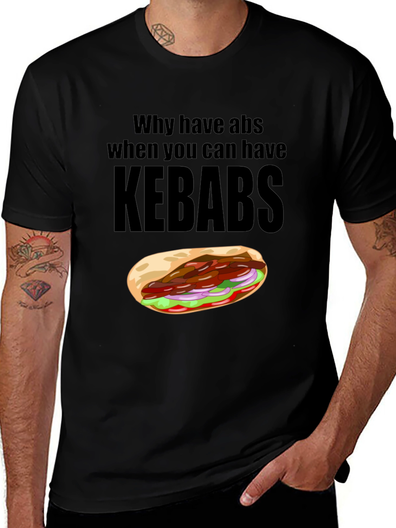 Funny Kebab Lover T-Shirt: Why Have Abs?