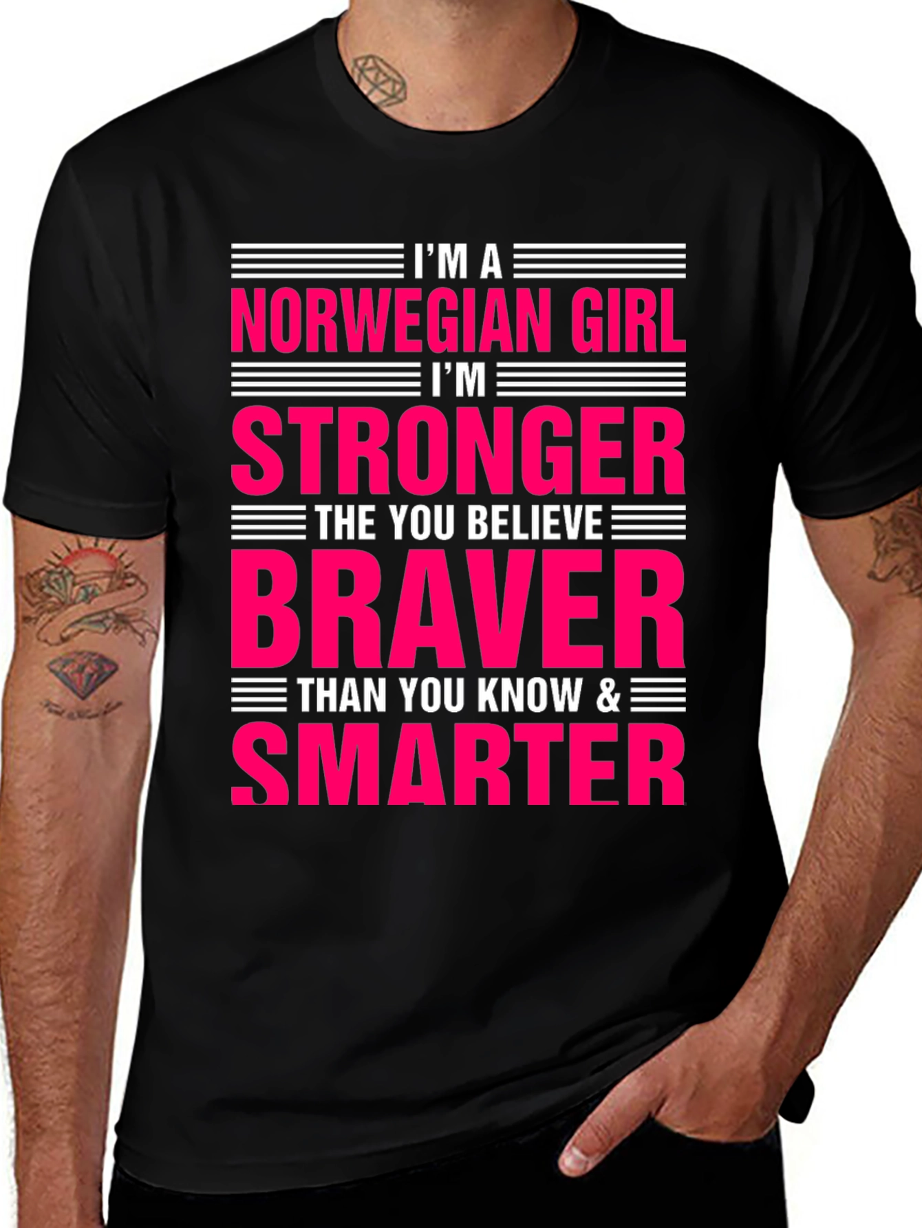 Norwegian Girl Stronger Braver Smarter T-Shirt