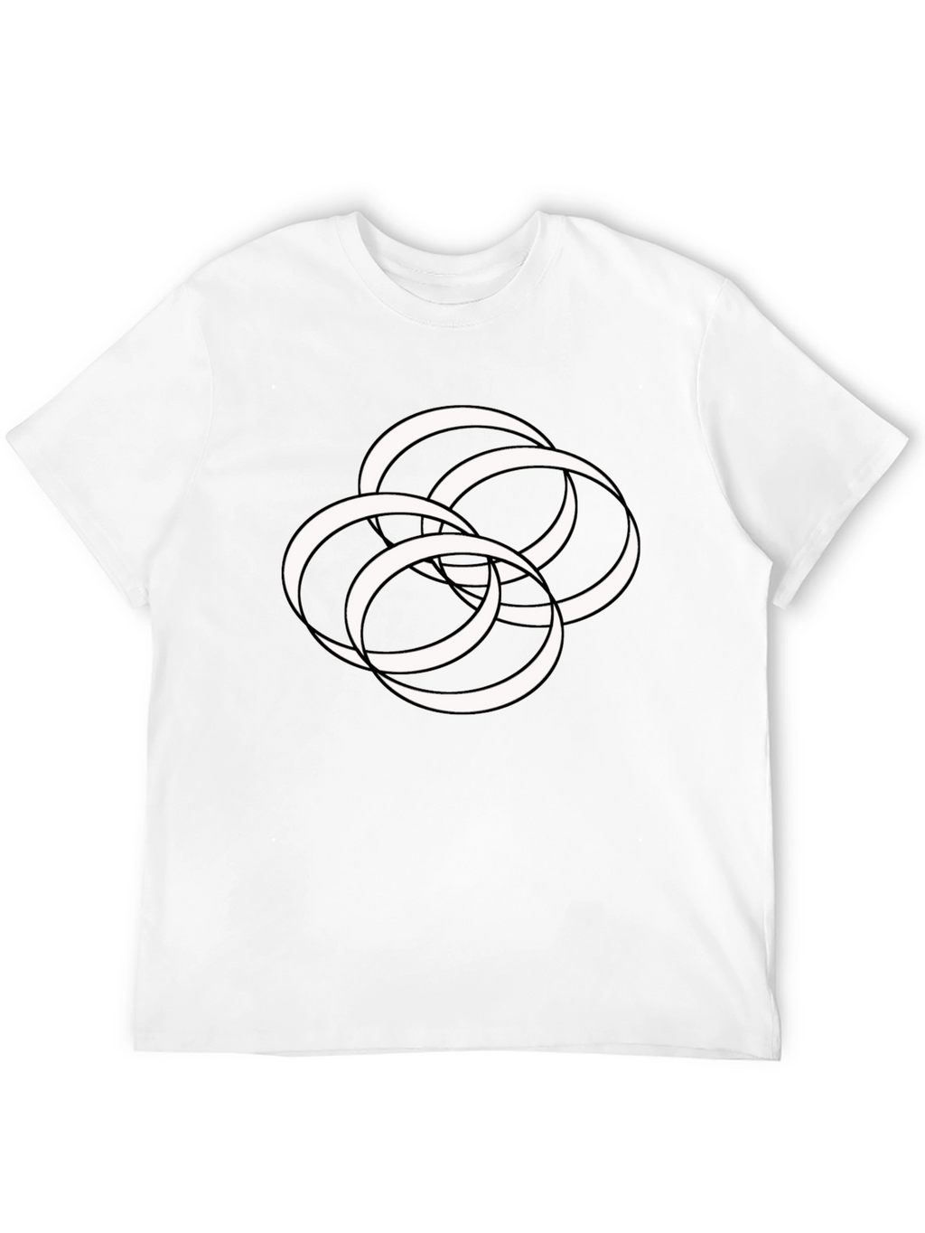 Abstract Interlocking Rings Graphic Tee - Modern Style