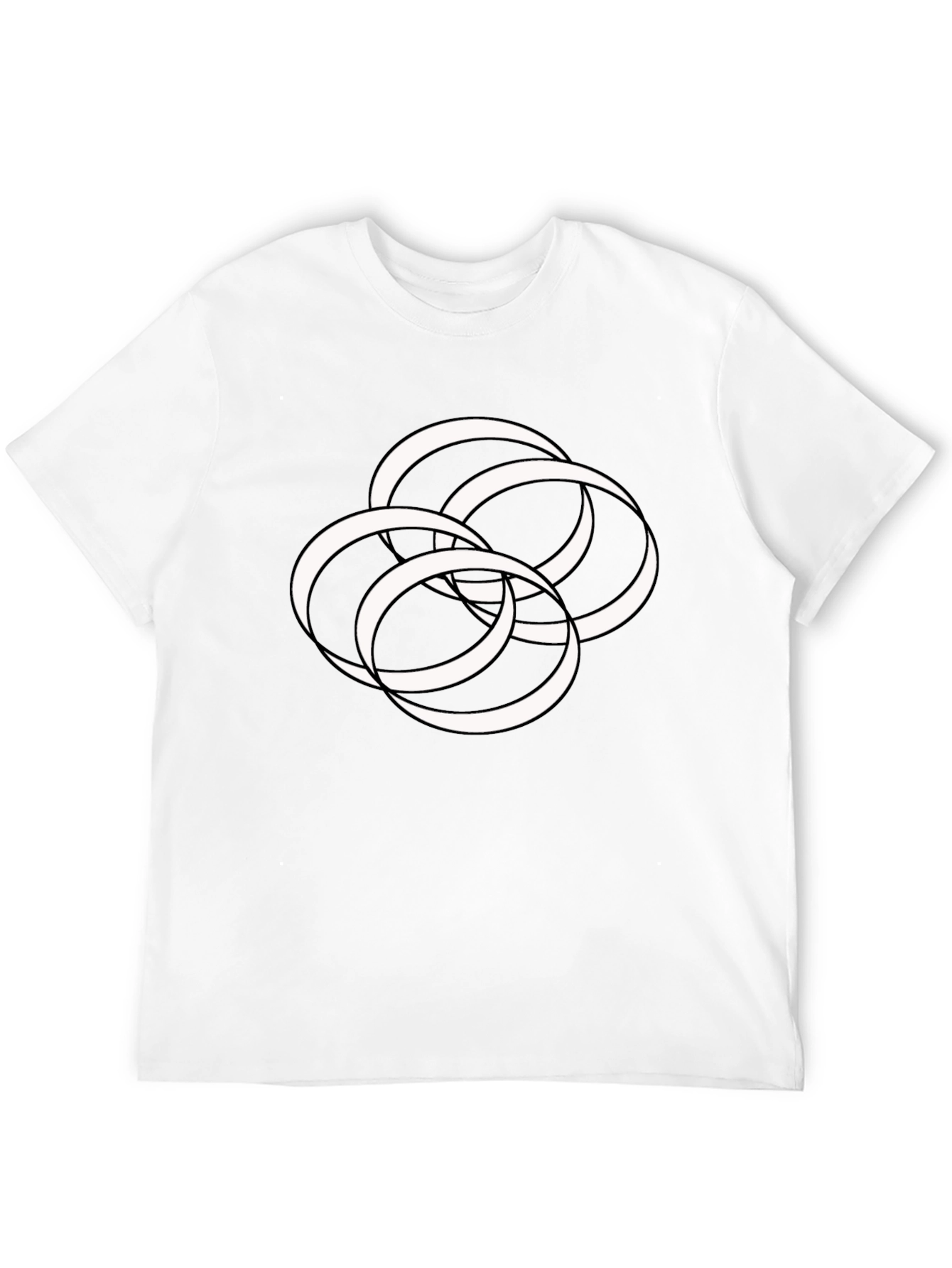 Abstract Interlocking Rings Graphic Tee - Modern Style